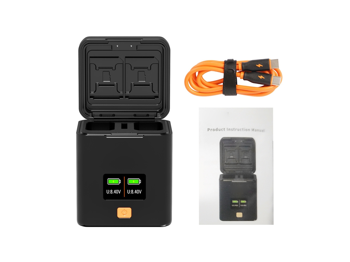 Carregador De Baterias Np-fw50 Com 2 Slots, Tela Oled E Carregamento Rápido Pd Para Câmeras Sony A6000 A6400 A7 Ii