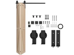 Kit Trilho Porta Correr 122cm 2 Portas Celeiro Aço Carbono Preto
