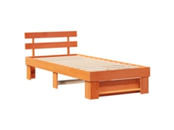 Conjunto 1 Cama Moderna Vidaxl Castanho Madeira De Pinho Maciça (90 X 190 Cm)