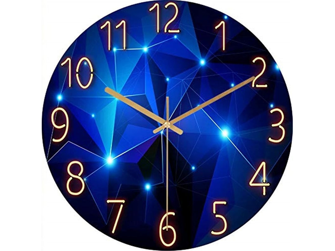 2026-reloj De Pared De Cuarzo Silencioso 30cm Operado Por Batería Para Dormitorio Cocina Oficina Escuela (cielo Estrellado)