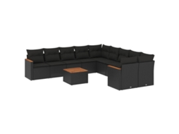Garden Sofa Set, Garden Sofa Sets Vidaxl Preto Rattan / Vime (n/a)