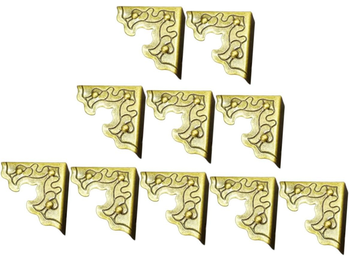 Conjunto De 20 Protetores Canto Decorativos Em Bronze, Estilo Chinês Antigo, Para Móveis, Armários, Cômodas E Portas De