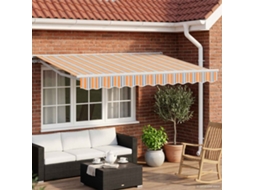 Vidaxl Toldo Retrátil Elétrico Laranja, Cinza, Azul, Branco