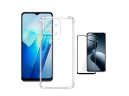Kit Capa Super Proteção Película De Vidro Temperado Gorilasglass Gift4me Para Xiaomi Poco C85 - Transparente