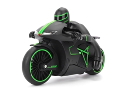 Primerox brinquedo Moto Controle Remoto Elétrica 2.4ghz com Luz 4 Canais Verde Claro