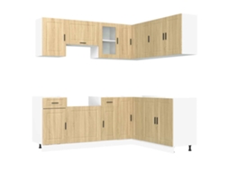 Conjunto 11 Armário de Cozinha Conjunto Porto VIDAXL Sonoma Carvalho