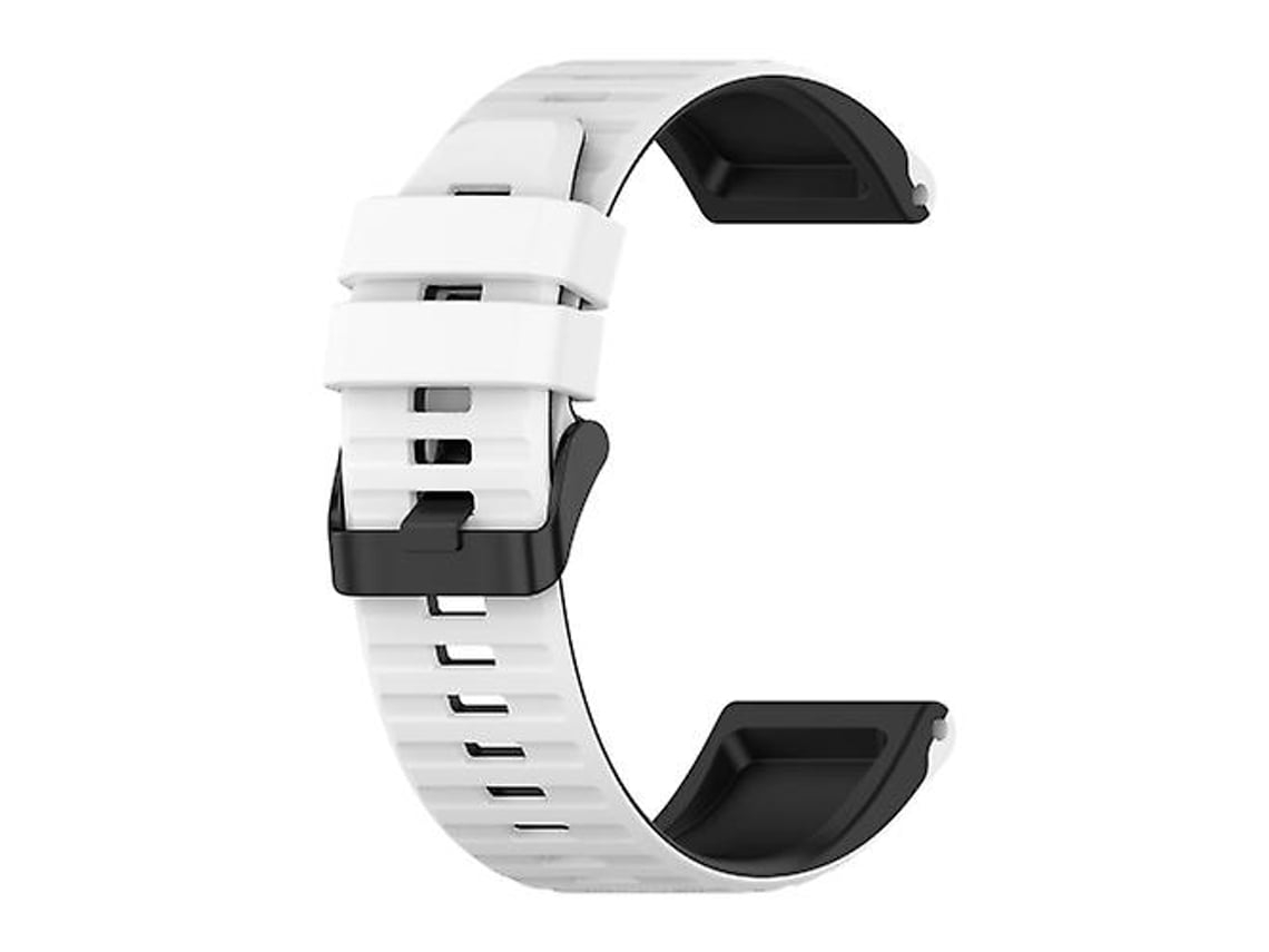 Pulseira De Silicone 22 Mm, Compatível Com Garmin Approach S60, Preta E Branca