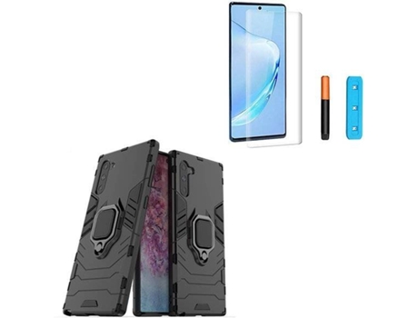Kit Capa e Película de Vidro Nano Curved UV Samsung Galaxy Note 10 PHONOCARE Militar Preto