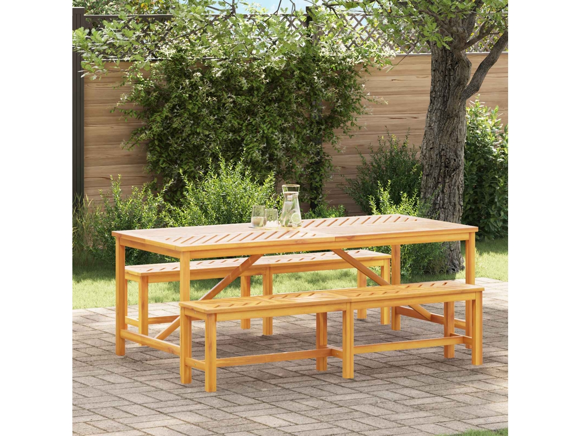 Vidaxl Conjunto De Jantar Para Jardim 3 Unid. Castanho