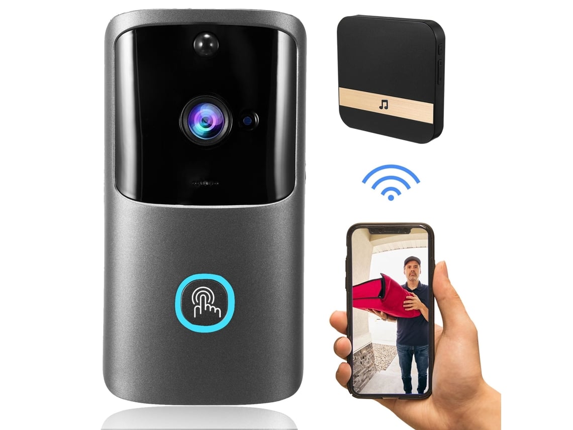 Lurelia Videoporteiro Inteligente, Wi-fi, Áudio Bidirecional, Sensor Pir, Deteção Humana, Sem Fios, Resposta Rápida