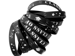 25 Pulseiras Decorativas de Silicone para Formatura, Ideais para Festas e Eventos Escolares