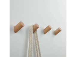 Conjunto De 5 Cabides De Madeira Natural Para Roupas, Chapéus E Bolsas