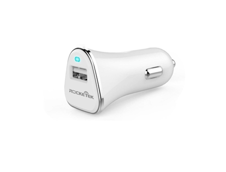 Carregador de Isqueiro com Carregamento Rápido Qualcomm 3.0 Usb 2.4A – Branco ROCKETEK