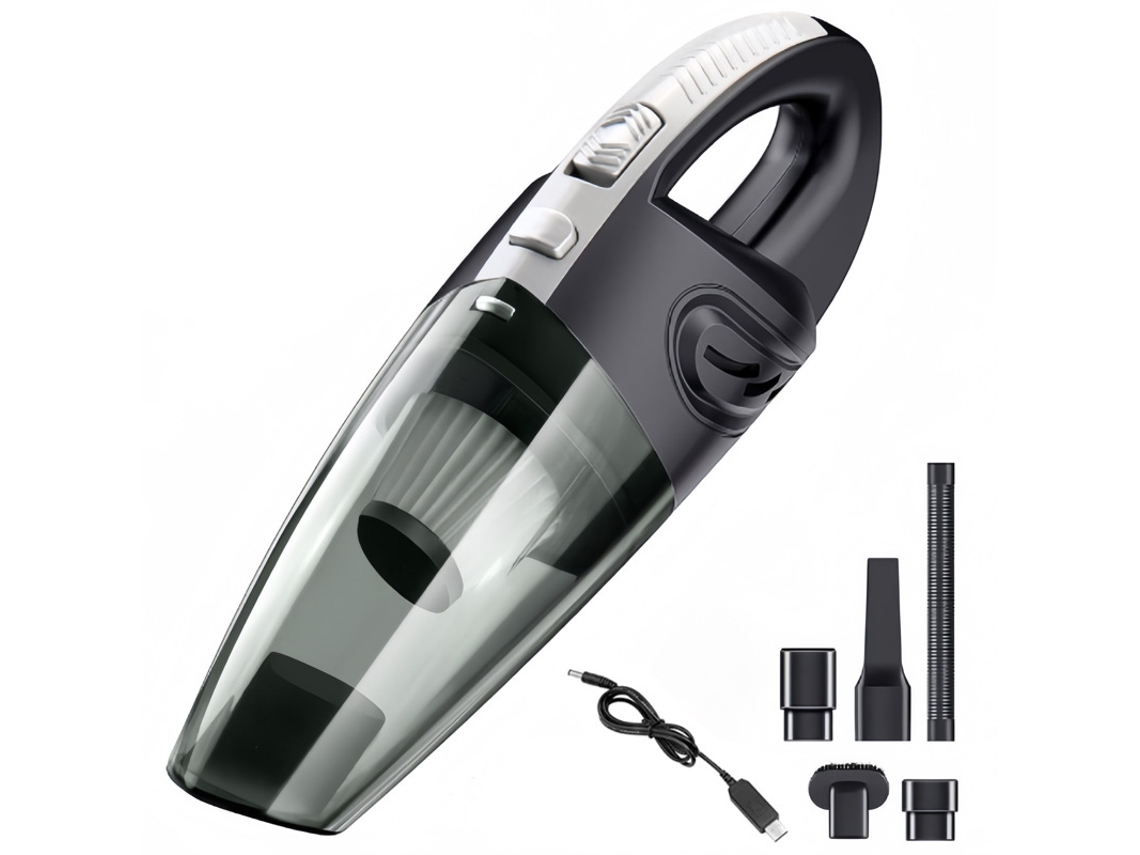 Aspirador De Pó Automotivo Sem Fio De 120 W Usb Acabamento Fosco Yunzii (uso Duplo Para Carro E Casa, Para Uso Seco E Úmido, Preto E Prata)