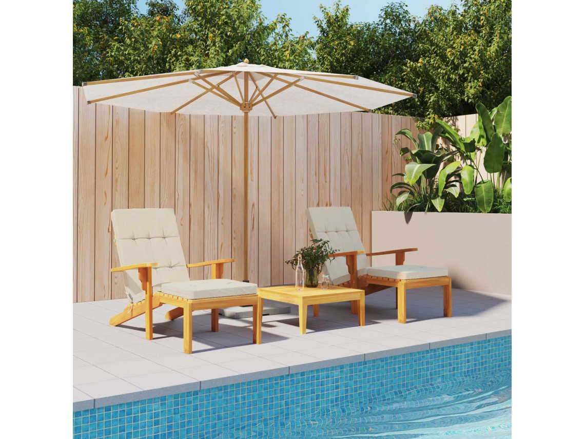 Vidaxl Almofadões P/ Cadeira De Terraço 2 Pcs Tecido Oxford Cor Creme