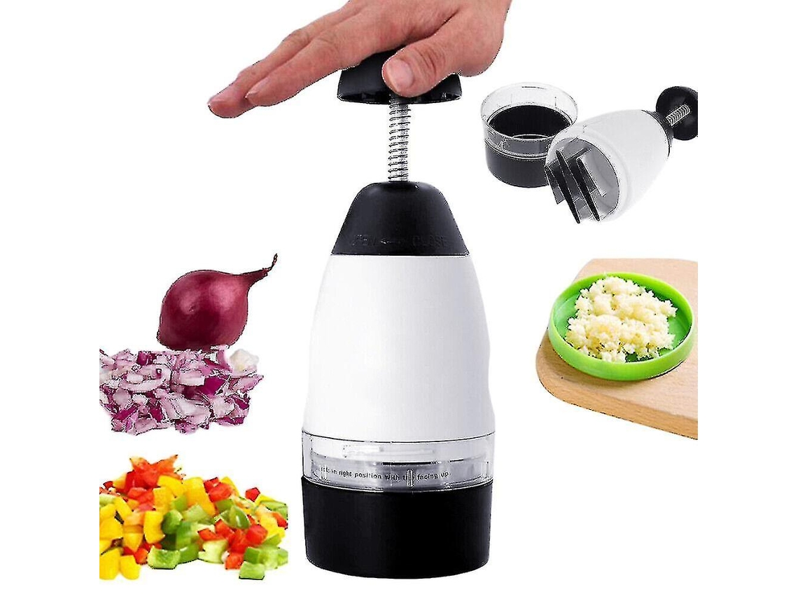 Ferramenta de Corte Slap Chop para Verduras, Frutas, Alho e Cebola com Lâminas de Aço Inoxidável Laváveis em Máquina de Lavar Louças