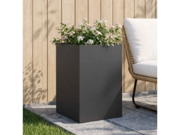 Vidaxl Vaso De Jardim Preto 50 X 50 X 75 Cm Aço Laminado A Frio