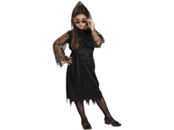Fato de Menina DISFRAZZES Vampira Preta Com Teias De Aranha (Tam: 5 a 7 anos)