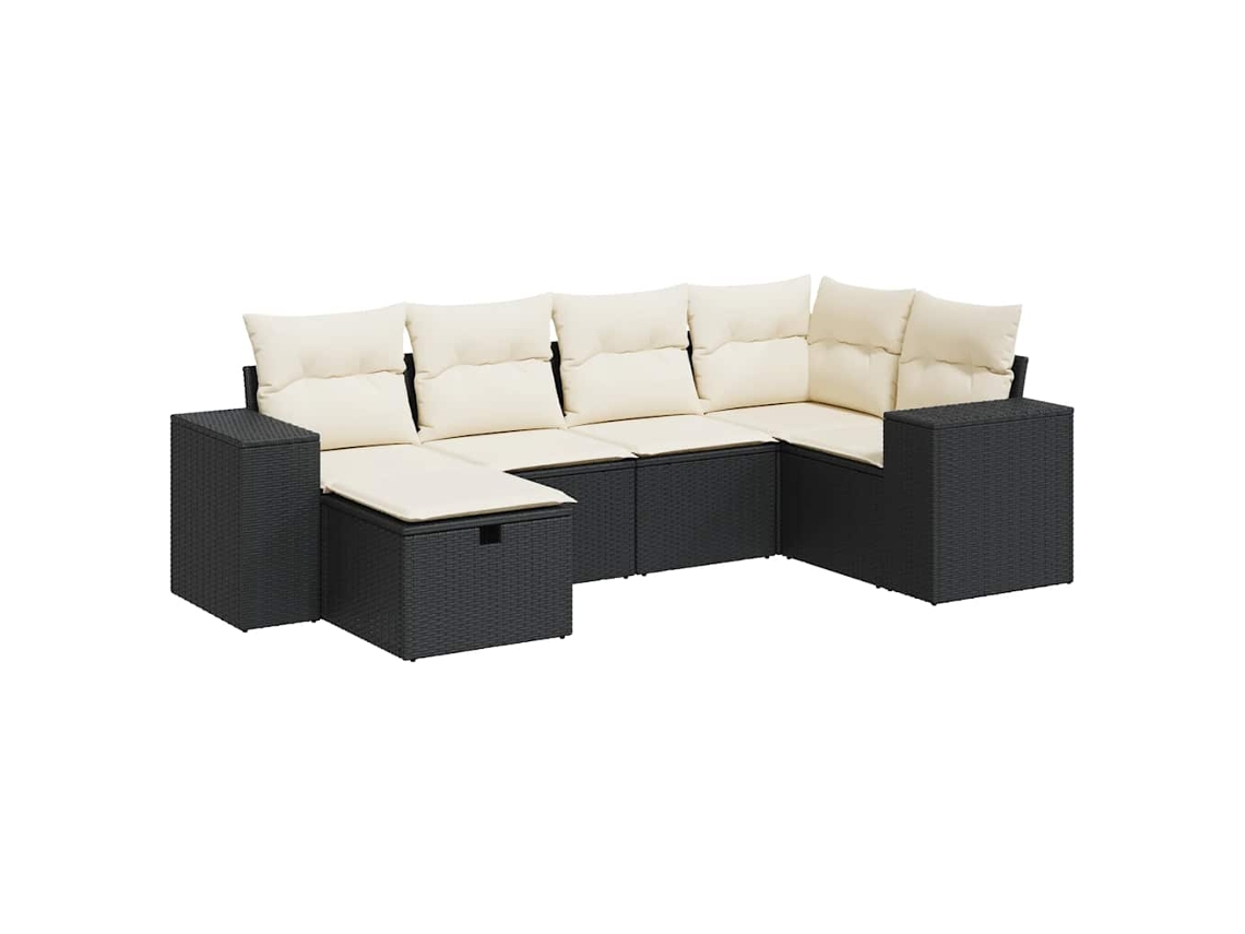Garden Sofa Set, Garden Sofa Sets Vidaxl Preto Rattan / Vime (n/a)