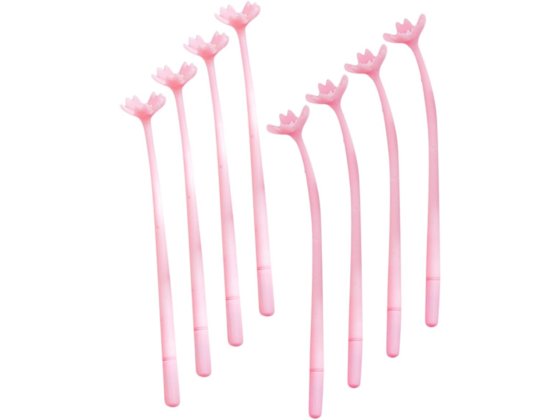 Conjunto De 8 Canetas Esferográficas Housoutil Com Estampa Flor