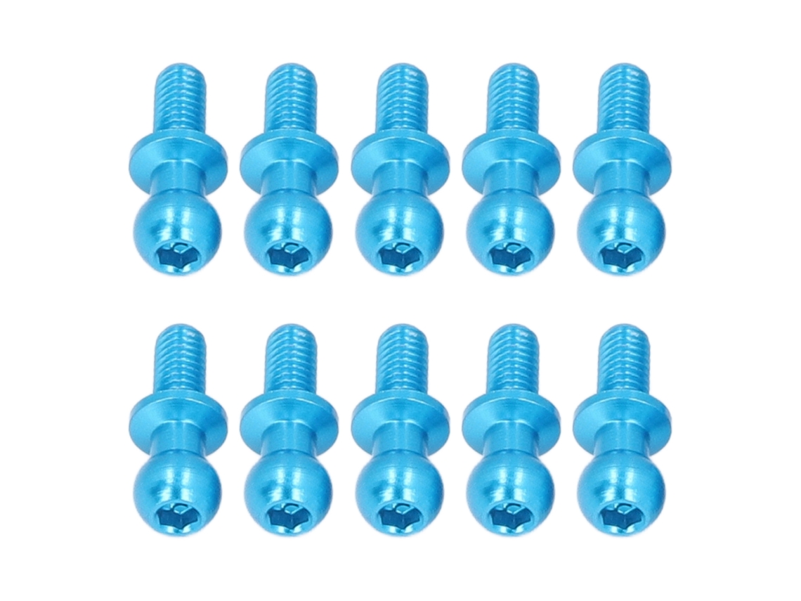 10 Pçs Cabeça De Bola De Alumínio Parafuso Para Carros Rc Tamiya Tt01 Tt02 1/10 Modelos