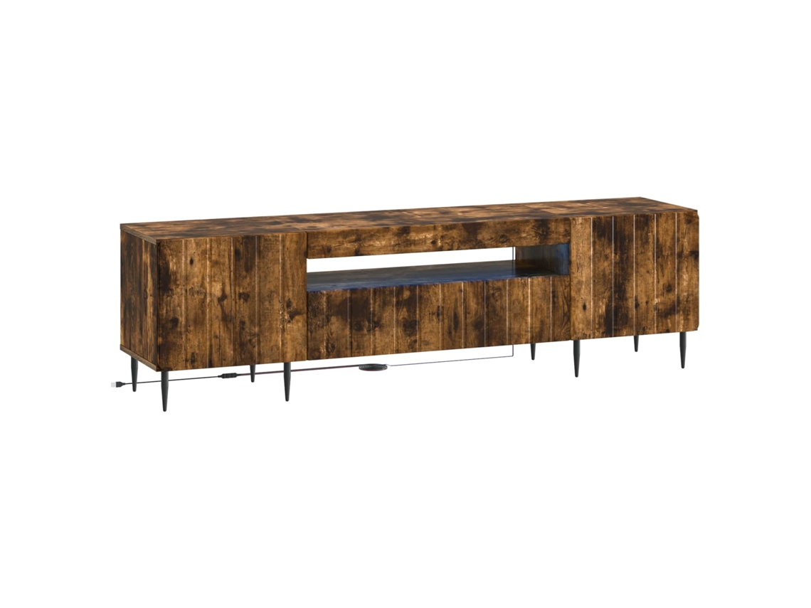 Vidaxl Gabinete De Tv Led Zwolle Carvalho Fumado Derivados De Madeira