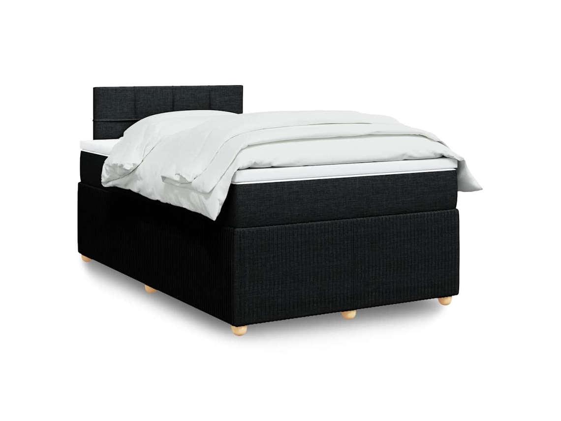 Vidaxl Cama Com Molas/colchão 120x200 Cm Tecido Preto