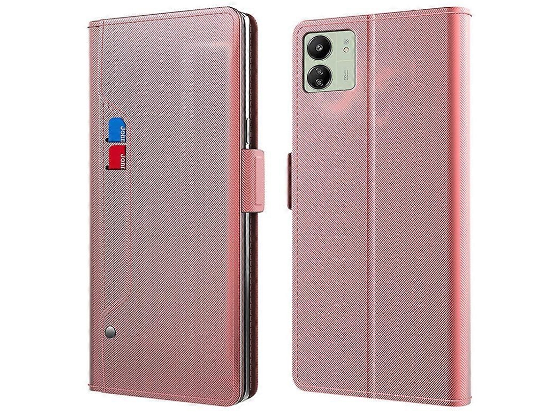 Capa Phone Cases Espelho Para Xiaomi Redmi 13c FACPOET Pele Sintética Magnética