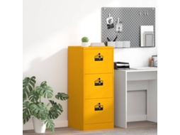 Vidaxl Armário De Arquivo Amarelo Mostarda 45,5 X 42 X 106,5 Cm