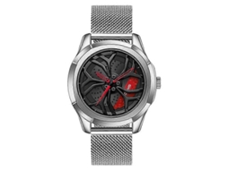 Relógio Masculino Sanda 1065 Com Mostrador Fixo Vazado Em 3d E Mecanismo De Quartzo. Estilo: Pulseira De Malha.