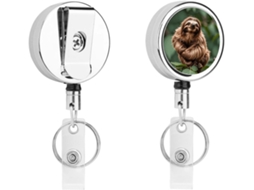 Porta Crachás Retrátil Em Formato Bug Preguiça Marrom, Suporte Crachá Retrátil Divertido Para Enfermeiros Com Clipe