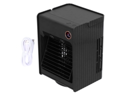 Ventilador Umidificador 2 em 1 Usb Oscilante Luz Preto