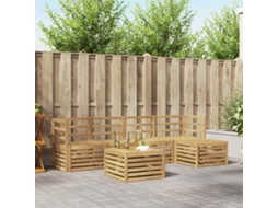 Vidaxl Conjunto De Sofás Para Exterior 6 Pcs Branco