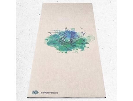 Tapete de yoga ACHAMANA em borracha natural e cânhamo 4,5 mm Saco, Chakra do coração