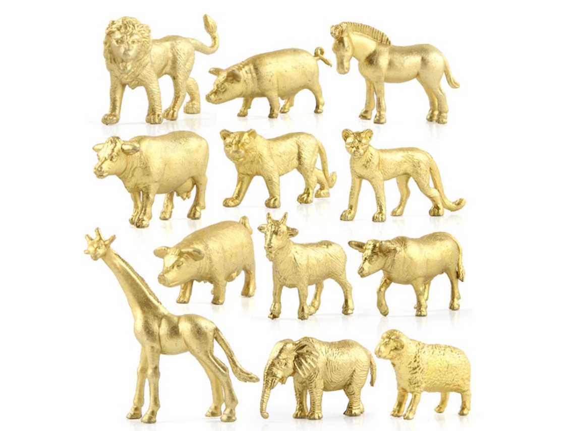 Conjunto De 12 Modelos De Animais Selvagens Floresta Brinquedos Educativos Para Crianças