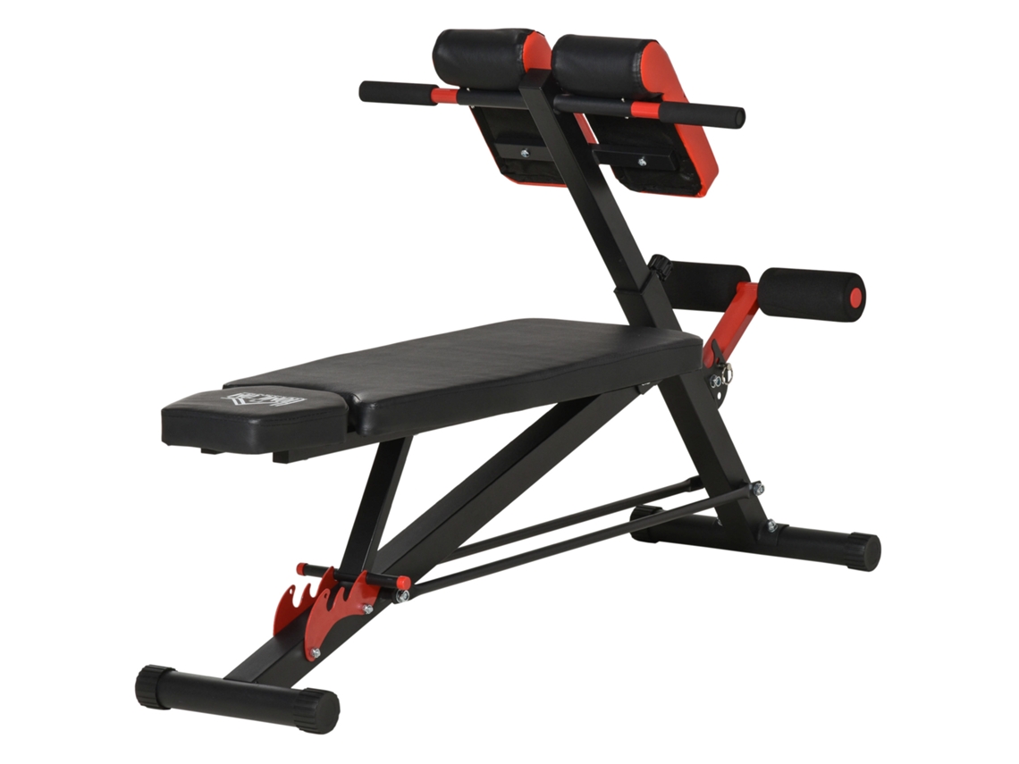 Banco De Haltere Steel, Eva Foram Cor Negro Y Rojo Homcom