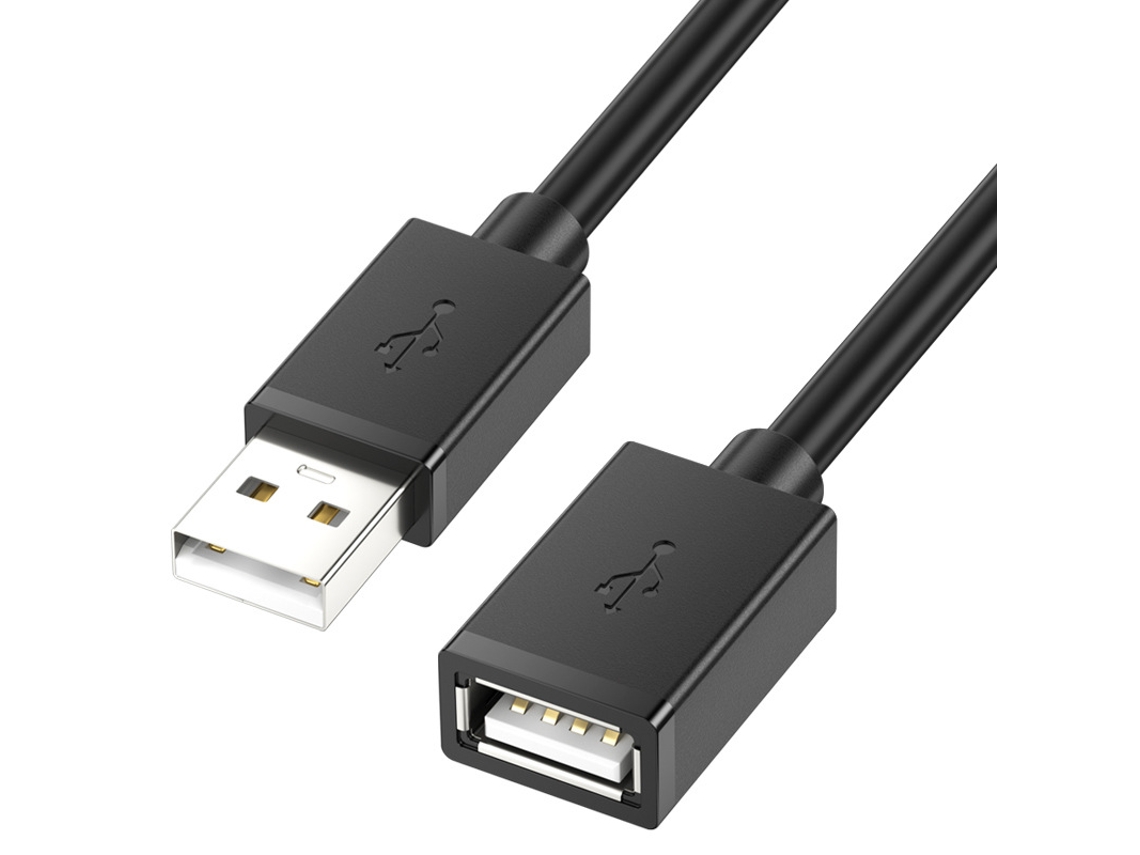 Cabo Extensor Usb a 3 Metros, usb 2.0, Compatível Pc, Impressora, Leitor Dvd, Rato Preto HEXINYIGJLY