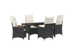 Maison Exclusive - Conjunto De Jantar Para Jardim Com Almofada 5 Pcs Preto Vime Pe