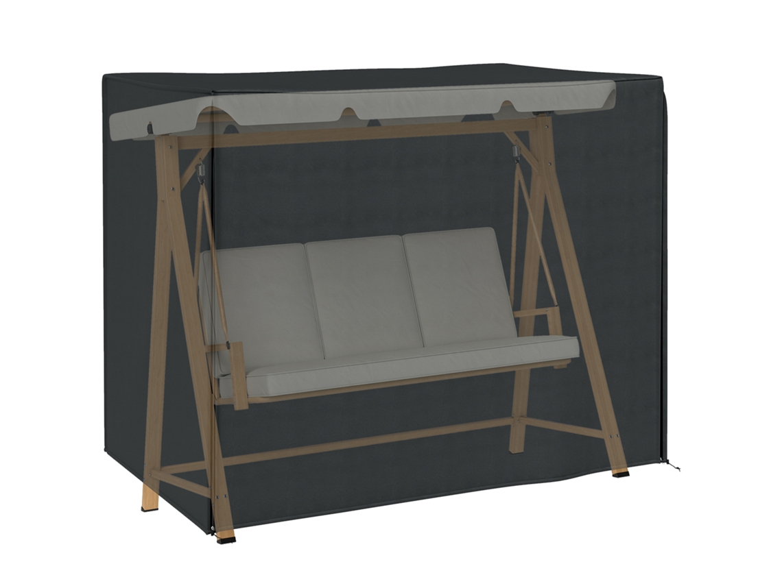Capa para balanço de 3 lugares, 420d, impermeável, 220x125x172cm, preto, ZENCORE SERVICES
