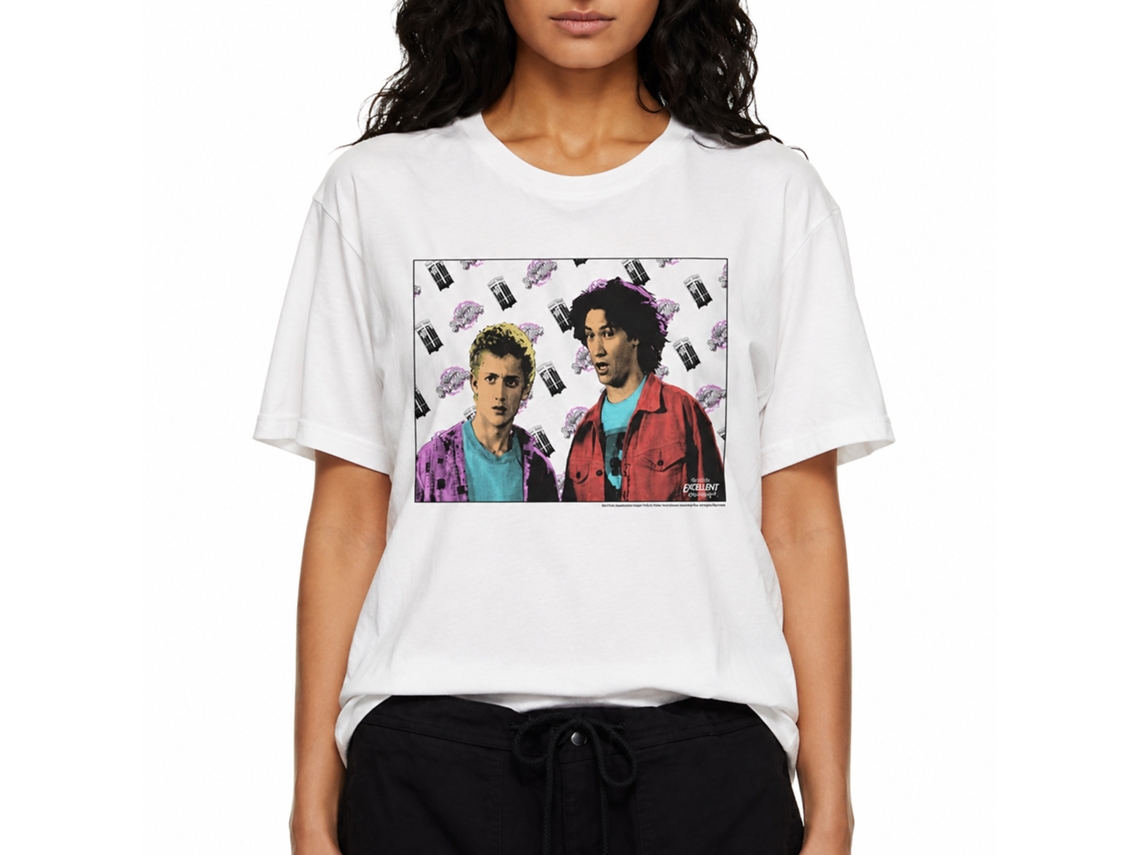 Rockinstone Bill And Ted Flyin White Adult T-shirt Size:l