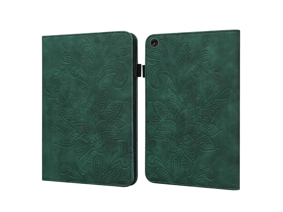 Capa De Couro Com Padrão De Renda Floral Em Relevo Para Tablet Lenovo Tab M10 De 3ª Geração