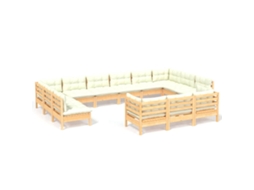 Garden Lounge Set, Garden Lounge Sets Vidaxl Creme Madeira De Pinho (n/a)