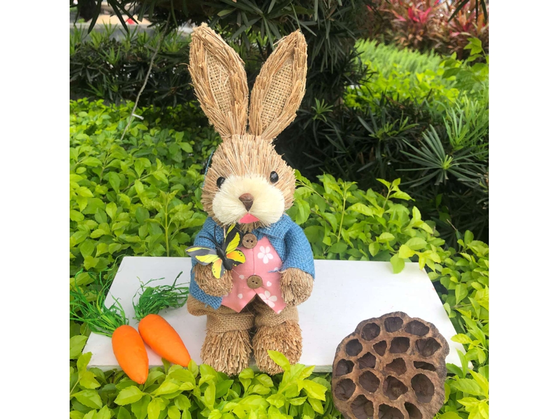 Coelhos de Páscoa 2 Peças 25cm Azul e Rosa Homem e Mulher LAXISCREED