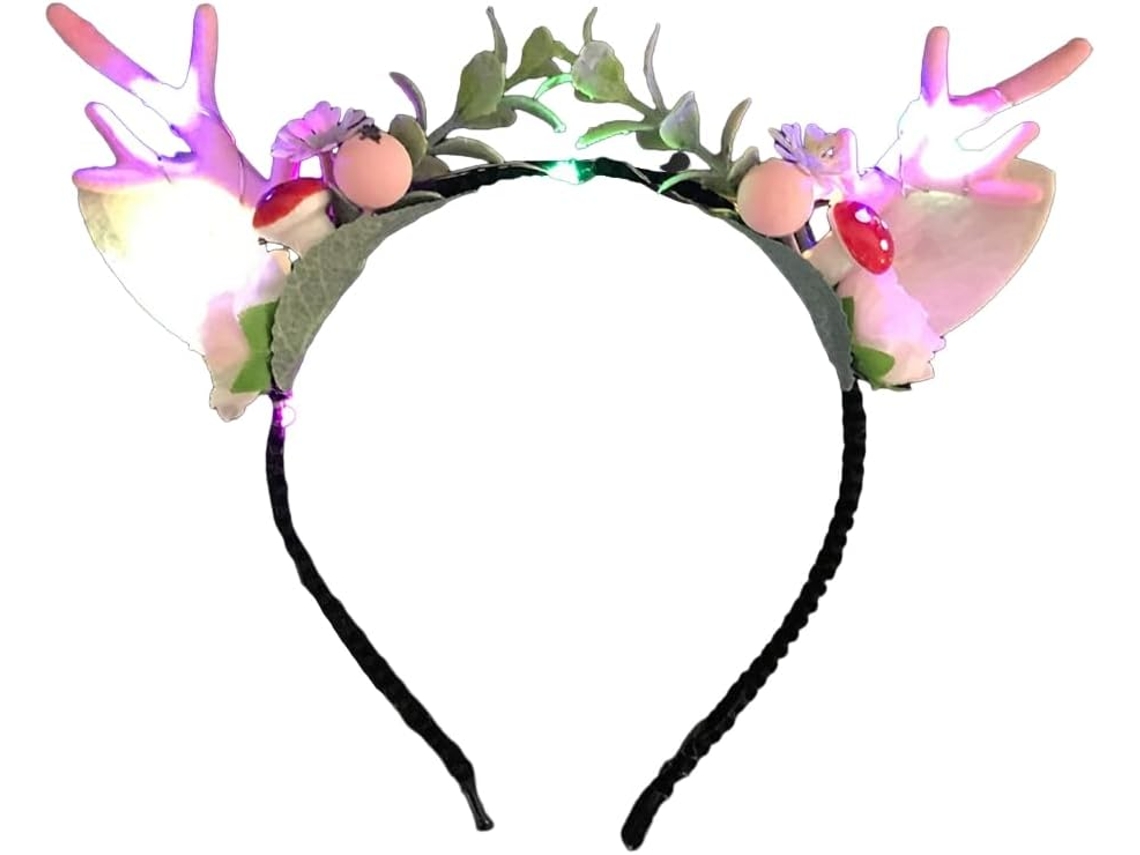 Tiara de chifres de veado SFUSHOS com led para natal