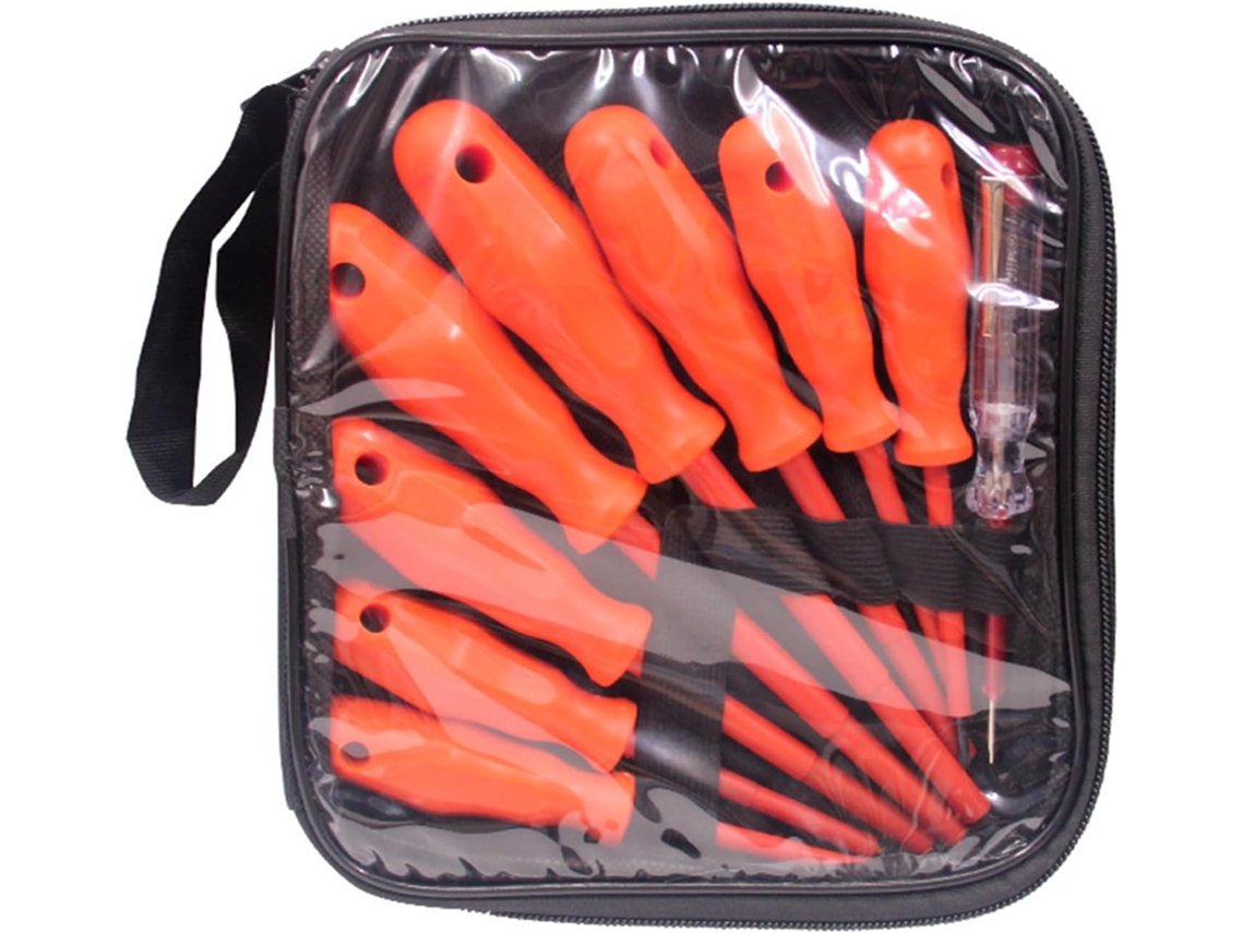 Kit De 9 Pontas De Chave De Fenda Magnéticas Isoladas Com Cabo Ergonômico Para Ferramentas Elétricas Profissionais