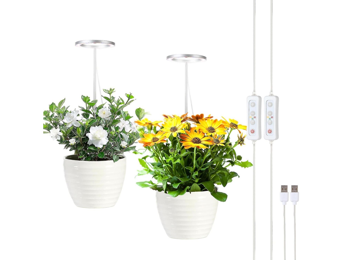 Lâmpada Led Para Plantas De Espectro Total Ajustável Para Ambientes Internos, Pacote Com 2 Unidades Slowmoose