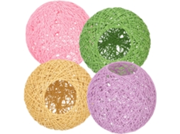 Conjunto de 4 Bolas de Rattan Sintético para Luminárias, Trançadas e Duráveis. SFUSHOS