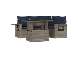 Conjunto de Sofá de Jardim, 5 Peças, Almofadas, Rattan Cinza MAISON EXCLUSIVE
