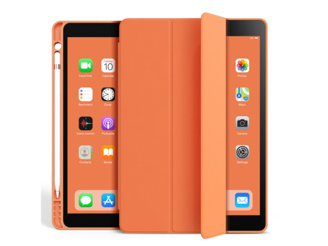 Capa Para Ipad 6 9.7 Polegadas Com Ranhura Para Caneta Em 3 Dobras Laranja