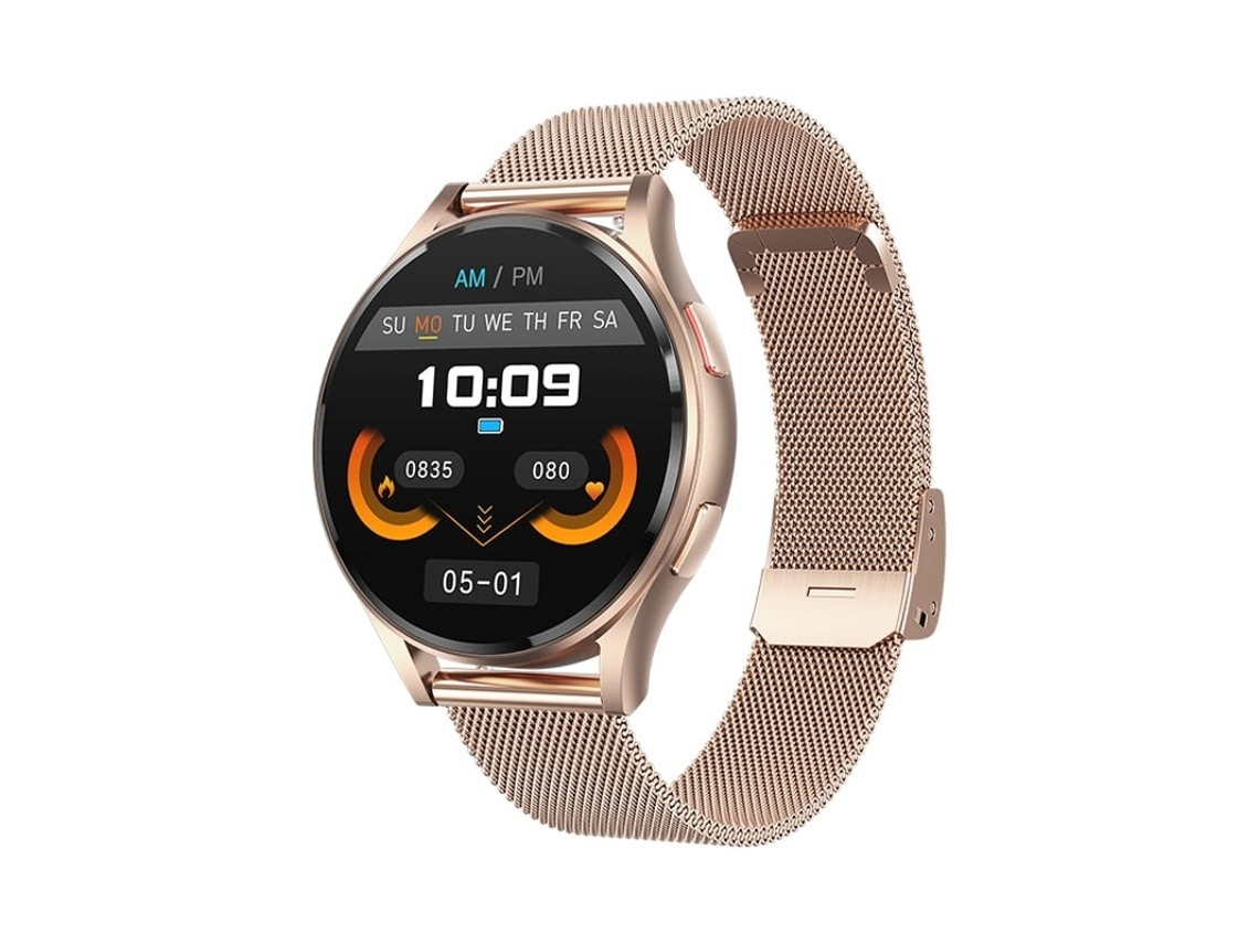 Relógio inteligente Bestvite de 1,43 polegadas com Bluetooth, chamadas e ECG (rosa)